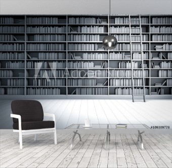 Picture of Library room in black and white